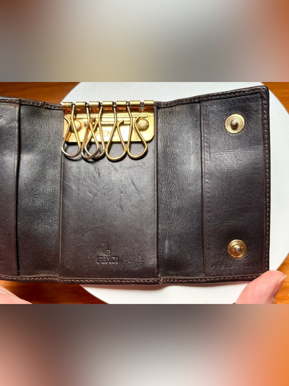 Fendi Zucca Half Circle Bifold Wallet AND Key Holder SET ποΈποΈ - Picture 11 of 16